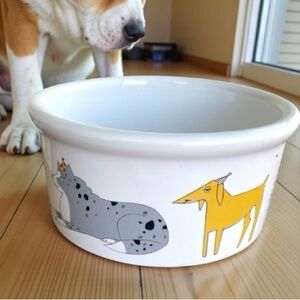Party Dog food bowl, by Ursula Dodge, stone ware, no chips, cracks or stains